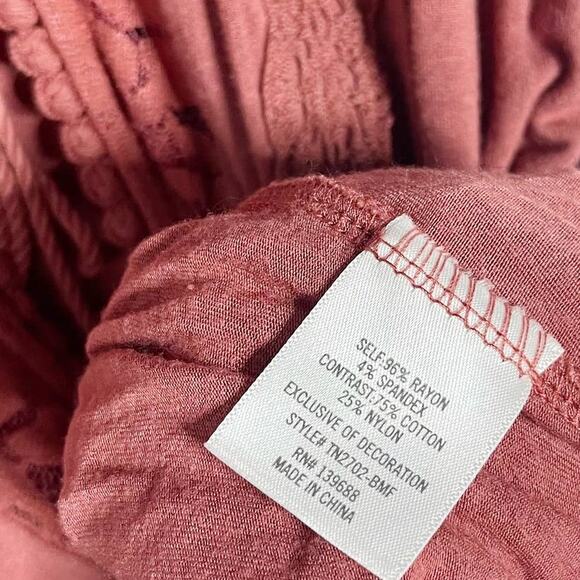 Francescas Alya Pink Mauve Medium M Lace Long Sleeve Wrap Top Blouse Jersey - Picture 6 of 7